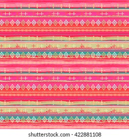 Ethnic boho seamless pattern. Tribal art print. Background texture, wrapping, wallpaper