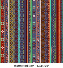 Ethnic boho seamless pattern. Tribal art print. Background texture, wallpaper