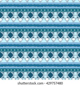 Ethnic boho seamless pattern. Tribal art, geometric print, border ornament. Background texture, wrapping, wallpaper