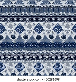 Ethnic boho seamless pattern. Tribal art, geometric print, border ornament. Background texture, wrapping, wallpaper