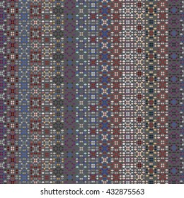 Ethnic boho seamless pattern. Tribal art vintage print, carpet, rug, embroidery. Background texture, dots, wallpaper