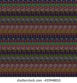 Ethnic boho seamless pattern. Tribal art vintage print, carpet, rug, embroidery. Background texture, dots, wallpaper