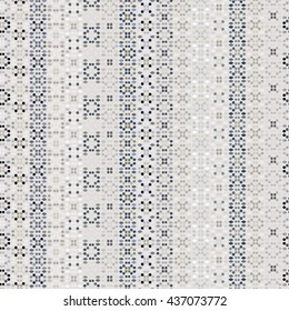 Ethnic boho seamless pattern. Tribal art vintage print, carpet, rug, embroidery. Background texture, dots, wallpaper