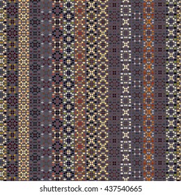 Ethnic boho seamless pattern. Tribal art vintage print, carpet, rug, embroidery. Background texture, dots, wallpaper