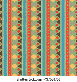 Ethnic boho seamless pattern. Tribal art, geometric print, border ornament. Background texture, wrapping, wallpaper