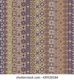 Ethnic boho seamless pattern. Tribal art vintage print, carpet, rug, embroidery. Background texture, dots, wallpaper