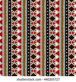 Ethnic boho seamless pattern. Tribal art, geometric print, border ornament. Background texture, wrapping, wallpaper