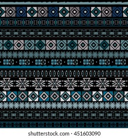 Ethnic boho seamless pattern. Tribal art vintage print. Background texture, wallpaper, wrapping. Fabric design. Border, geometric shapes. 