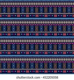 Ethnic boho seamless pattern. Tribal art vintage print. Background texture, wallpaper, wrapping. Fabric design. Border, geometric shapes. 