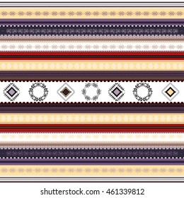 Ethnic boho seamless pattern. Tribal art print. Indian traditional ornament. Colorful border background texture. Fabric, cloth design, wallpaper, wrapping