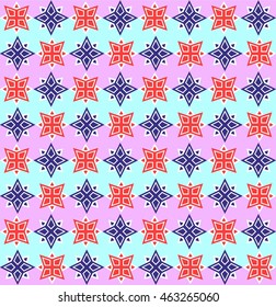 Ethnic boho seamless pattern. Tribal emblem floral art print. Repeating background. Cloth design, wallpaper, wrapping