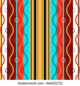 Ethnic boho seamless pattern. Tribal art print. Indian traditional ornament. Colorful border background texture. Fabric, cloth design, wallpaper, wrapping