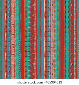 Ethnic. Boho seamless pattern. Tribal art. Ethno ornament. African background texture. Ethnicity distressed print. Vector design