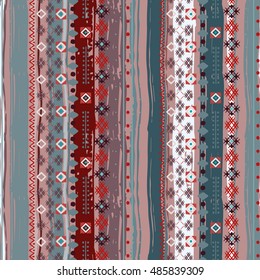 Ethnic. Boho seamless pattern. Tribal art. Ethno ornament. African background texture. Ethnicity distressed print. Vector design