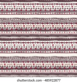 Ethnic. Boho seamless pattern. Tribal art. Ethno ornament. African background texture. Ethnicity distressed print. Vector design