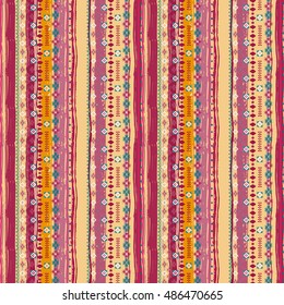 Ethnic. Boho seamless pattern. Tribal art. Ethno ornament. African background texture. Ethnicity distressed print. Vector design 