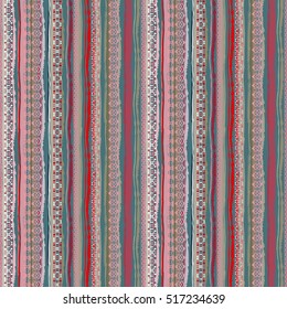 Ethnic boho seamless pattern. Tribal art, colorful ethno print. Background texture, wrapping, wallpaper