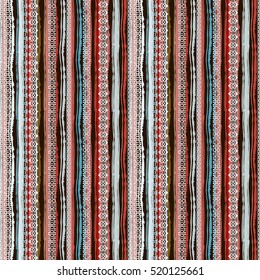 Ethnic boho seamless pattern. Tribal art, colorful ethno print. Background texture, wrapping, wallpaper