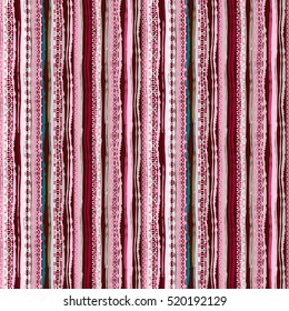 Ethnic boho seamless pattern. Tribal art, colorful ethno print. Background texture, wrapping, wallpaper. Vector design