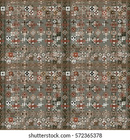 Ethnic boho seamless pattern. Tribal art, random, chaotic print. Background texture, carpet
