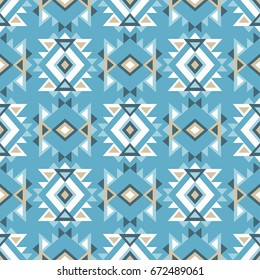 Ethnic boho seamless pattern. Tribal art print, repeatable background. Retro motif. Vector illustration. Textile rapport.