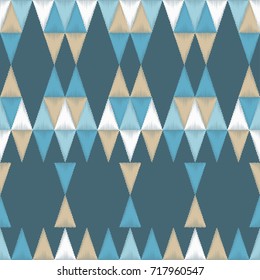 Ethnic boho seamless pattern. Tribal pattern. Embroidery on fabric. Scribble texture. Retro motif. Textile rapport.