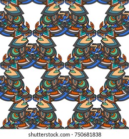 Ethnic boho seamless pattern. Tribal art print. Colorful border background texture. Fabric, cloth design, wallpaper, wrapping