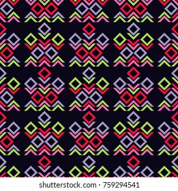 Ethnic boho seamless pattern. Tribal pattern. Retro motif. Textile rapport.