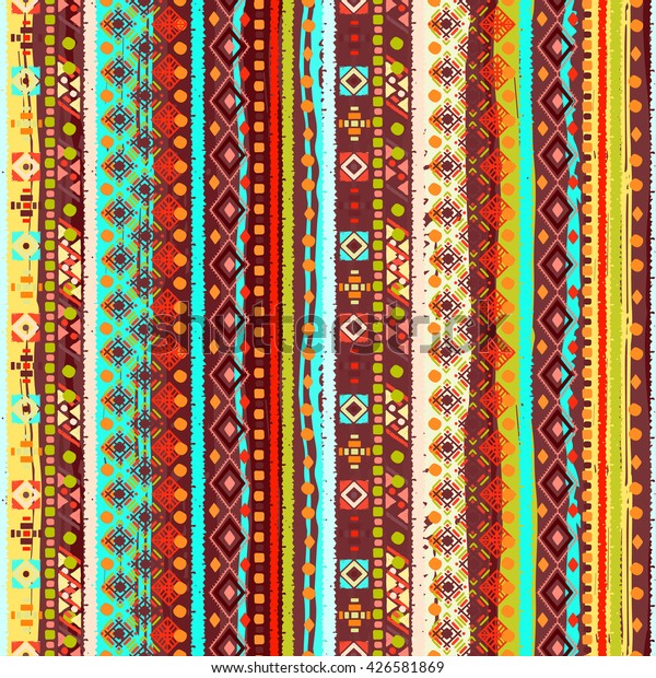 Ethnic Boho Seamless Pattern Tribal Art Stock Vector (Royalty Free ...