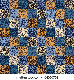 Ethnic boho seamless pattern with wicker mesh. Print. Repeating background. Cloth design, wallpaper.