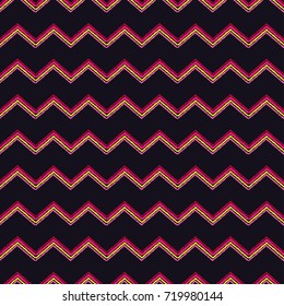 Ethnic boho seamless pattern. Zigzag pattern. Scribble texture. Retro motif. Textile rapport.