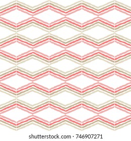 Ethnic boho seamless pattern. Zigzag texture. Retro motif. Textile rapport.