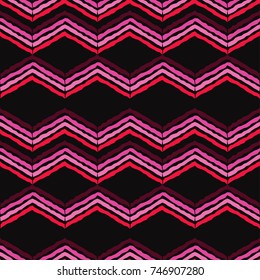 Ethnic boho seamless pattern. Zigzag texture. Retro motif. Textile rapport.