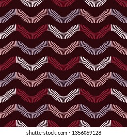 Ethnic boho seamless pattern. Zigzags and waves. Patchwork texture. Weaving. Traditional ornament. Tribal pattern. Folk motif. Can be used for wallpaper, textile, invitation card, wrapping, web page.