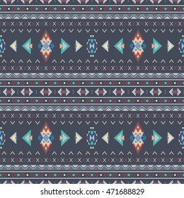Ethnic boho seamless patterns. Abstract vintage ornament. Background texture, wallpaper, wrapping. Vector illustration.