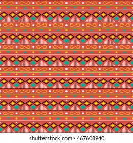 Ethnic boho seamless patterns. Vintage ornament. Background texture, wallpaper, wrapping. Vector illustration.