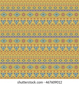 Ethnic boho seamless patterns. Vintage ornament. Background texture, wallpaper, wrapping. Vector illustration.