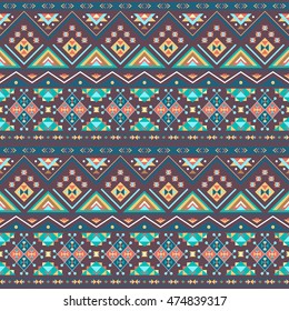 Ethnic boho seamless patterns. Vintage ornament. Abstract background texture, wallpaper, wrapping. Vector illustration.