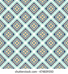 Ethnic boho seamless patterns. Vintage ornament. Abstract background texture, wallpaper, wrapping. Vector illustration.