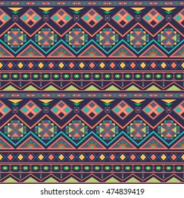 Ethnic boho seamless patterns. Vintage ornament. Abstract background texture, wallpaper, wrapping. Vector illustration.