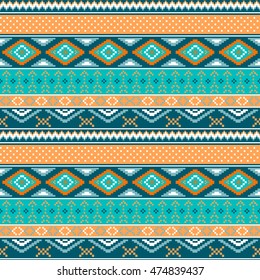 Ethnic boho seamless patterns. Vintage ornament. Abstract background texture, wallpaper, wrapping. Vector illustration.