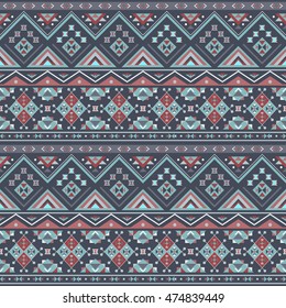 Ethnic boho seamless patterns. Vintage ornament. Abstract background texture, wallpaper, wrapping. Vector illustration.