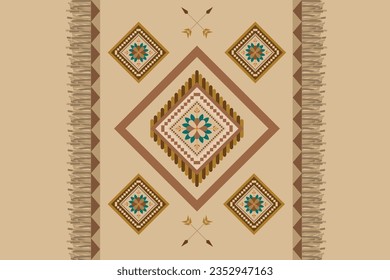 Estilo boho étnico sin fisuras Diseño tradicional para ropa, tela, alfombra, manta, decoración, carpintería, fondo, bordado, ilustración vectorial, etc.