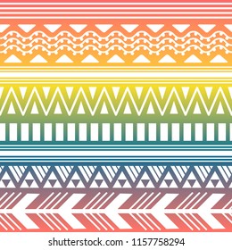 Ethnic boho tribal indian seamless pattern. Colorful pattern for textile design. Vector illustration. 