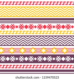 Ethnic boho tribal indian seamless pattern. Colorful pattern for textile design. Vector illustration. 