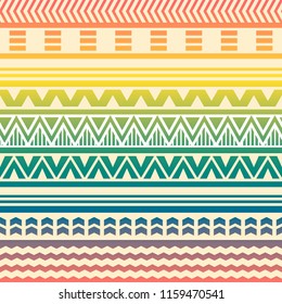 Ethnic boho tribal indian seamless pattern. Colorful pattern for textile design. Vector illustration. 