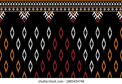 Ethnic border african fabric texture which designed for background, carpet, wallpaper, clothing, wrapping, batik, fabric and embroidery style. Vector illustration.