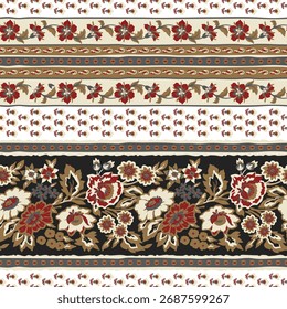 ethnic border floral pattern with flowers design