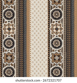 Ornamento de patrón floral de frontera étnica