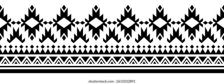 Ethnic border with geometric tribal pattern.